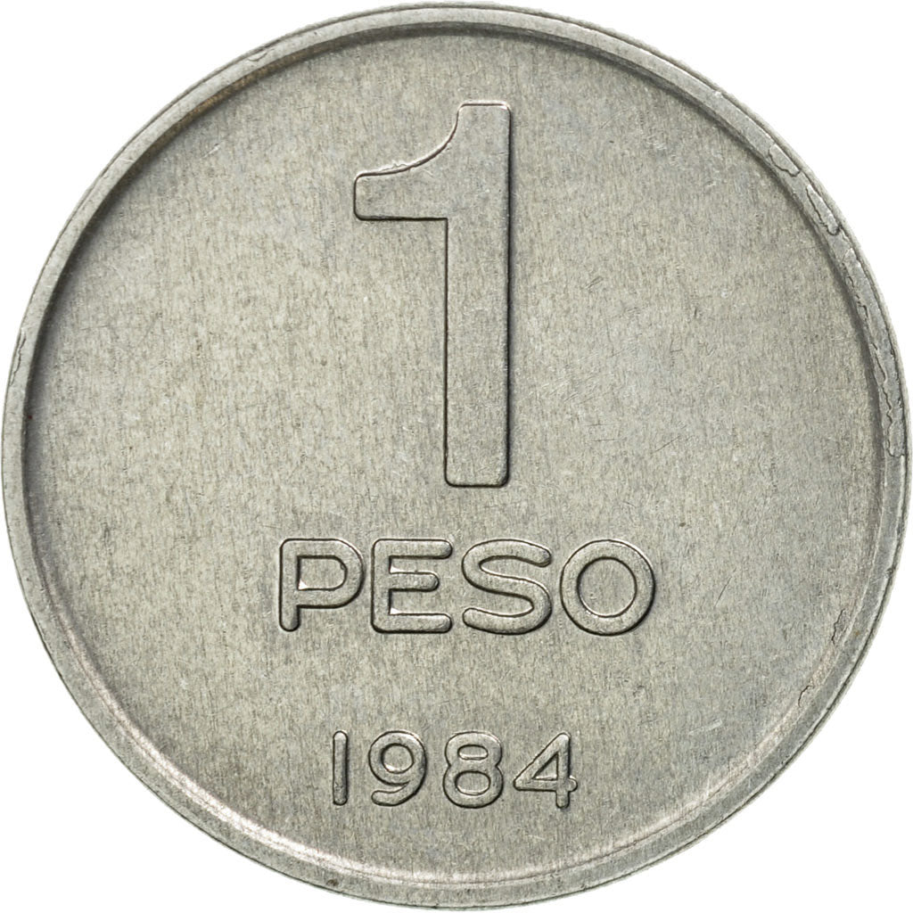 Coin, Argentina, Peso, 1984, EF(40-45), Aluminum, KM:91