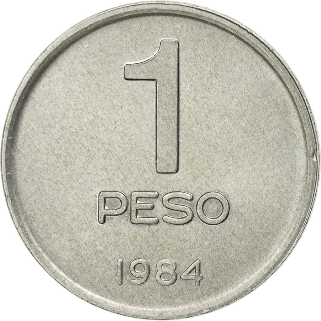 Coin, Argentina, Peso, 1984, EF(40-45), Aluminum, KM:91