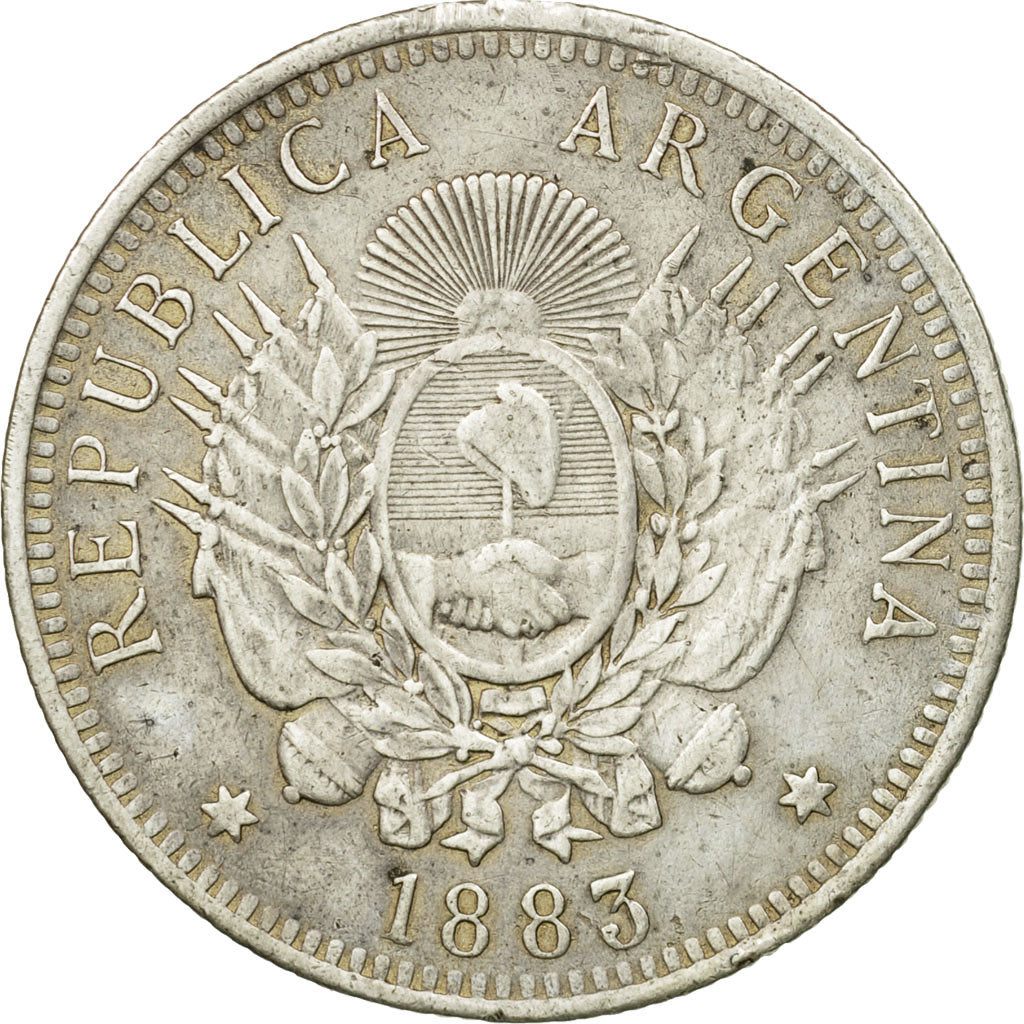 Coin, Argentina, 50 Centavos, 1883, EF(40-45), Silver, KM:28