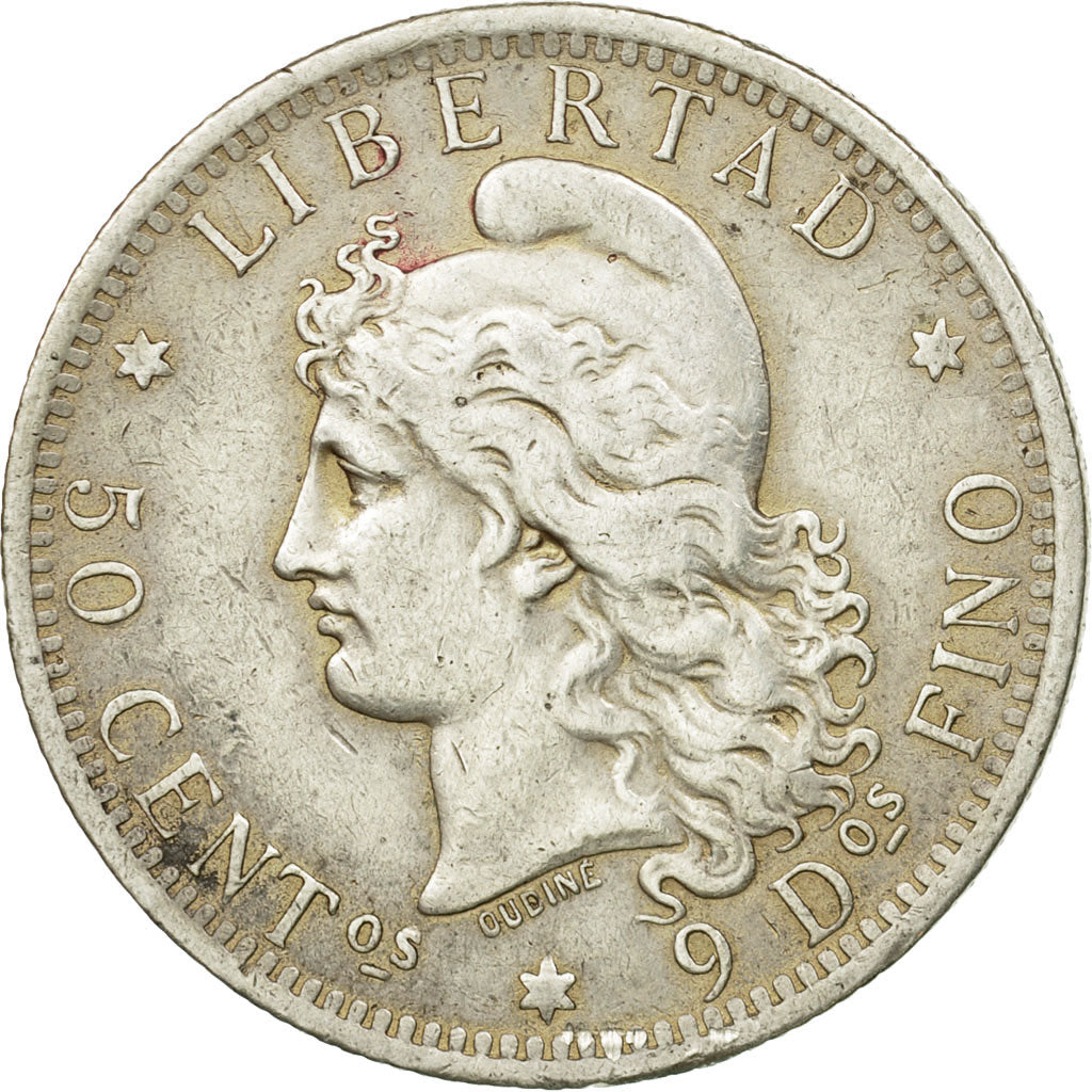 Coin, Argentina, 50 Centavos, 1883, EF(40-45), Silver, KM:28