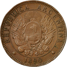 Moneda, Argentina, 2 Centavos, 1890, MBC, Bronce, KM:33
