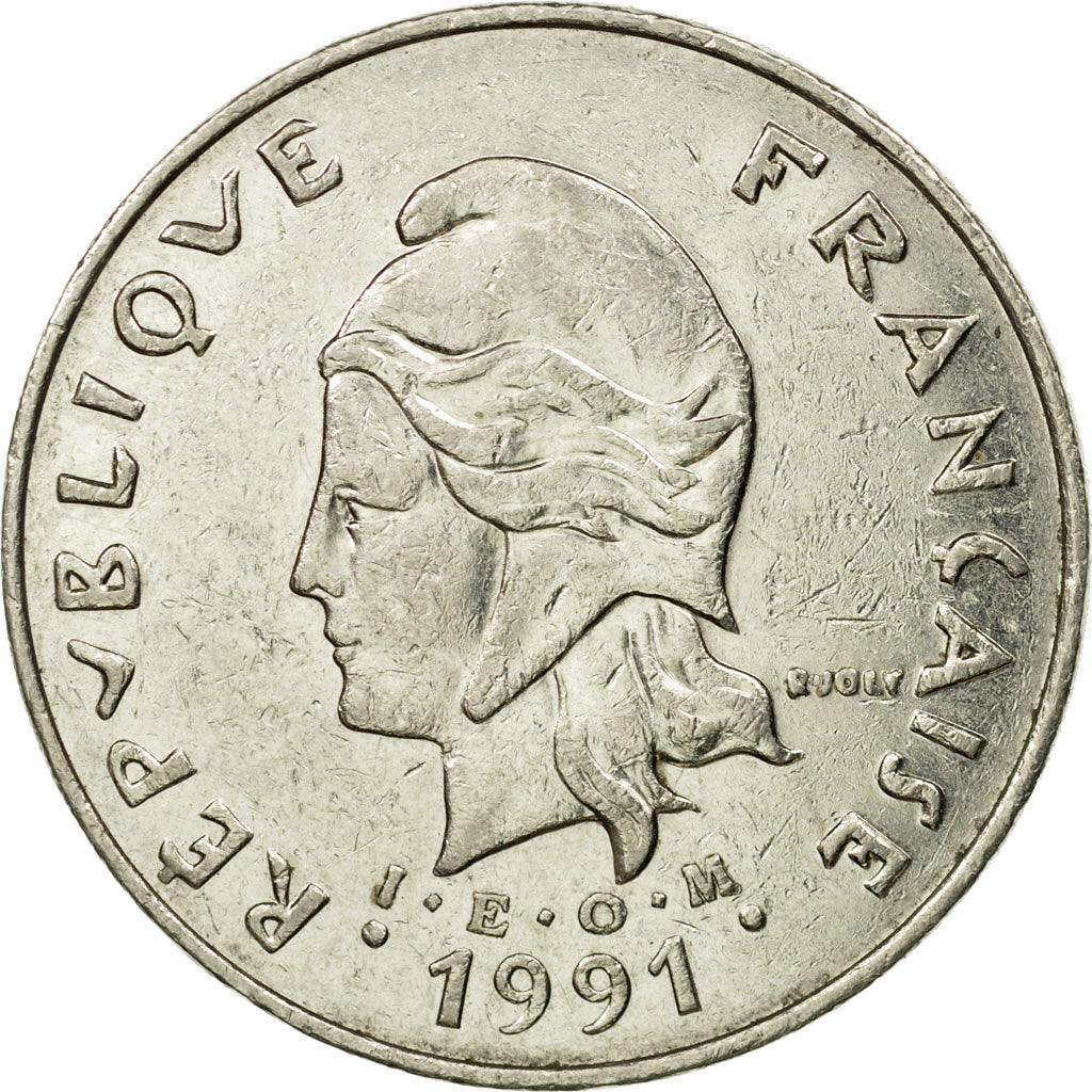 Coin, New Caledonia, 50 Francs, 1991, Paris, EF(40-45), Nickel, KM:13