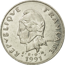 Coin, New Caledonia, 50 Francs, 1991, Paris, EF(40-45), Nickel, KM:13
