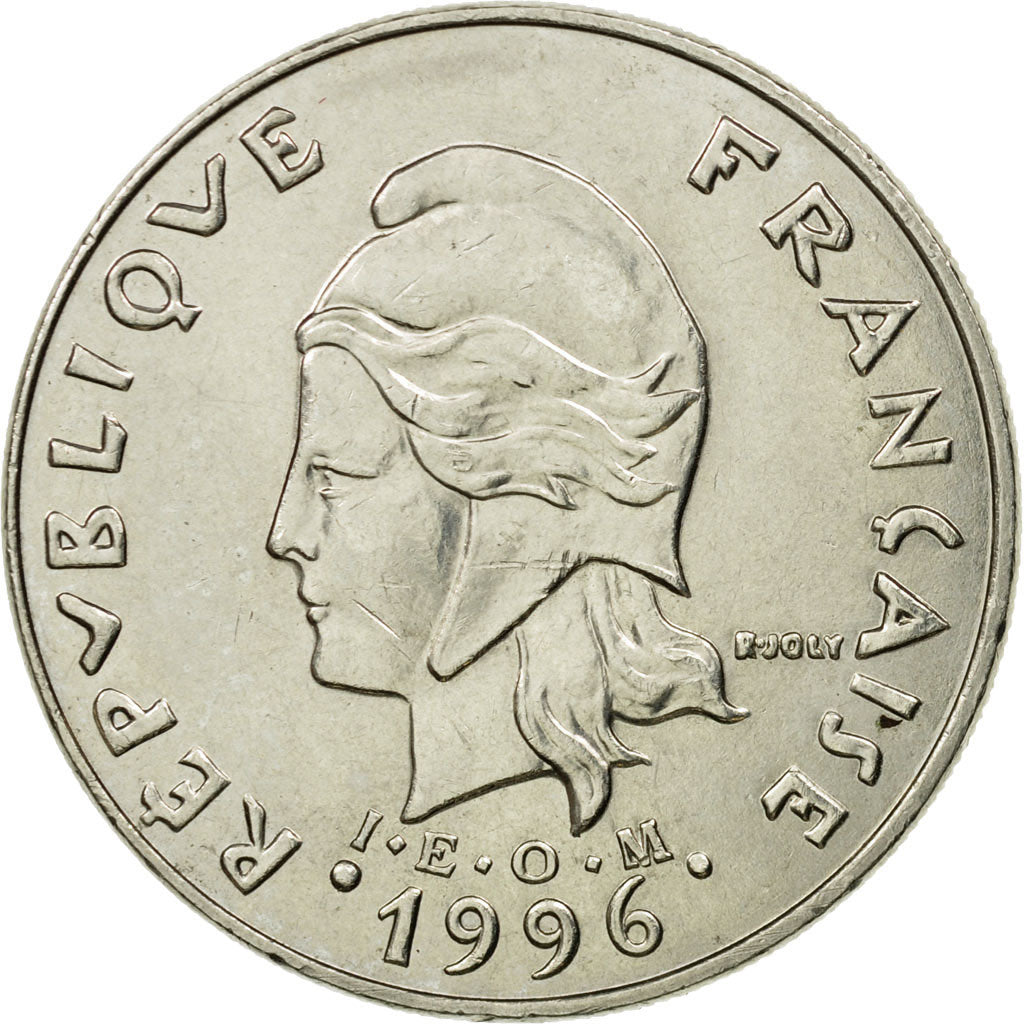 Coin, New Caledonia, 20 Francs, 1996, Paris, EF(40-45), Nickel, KM:12