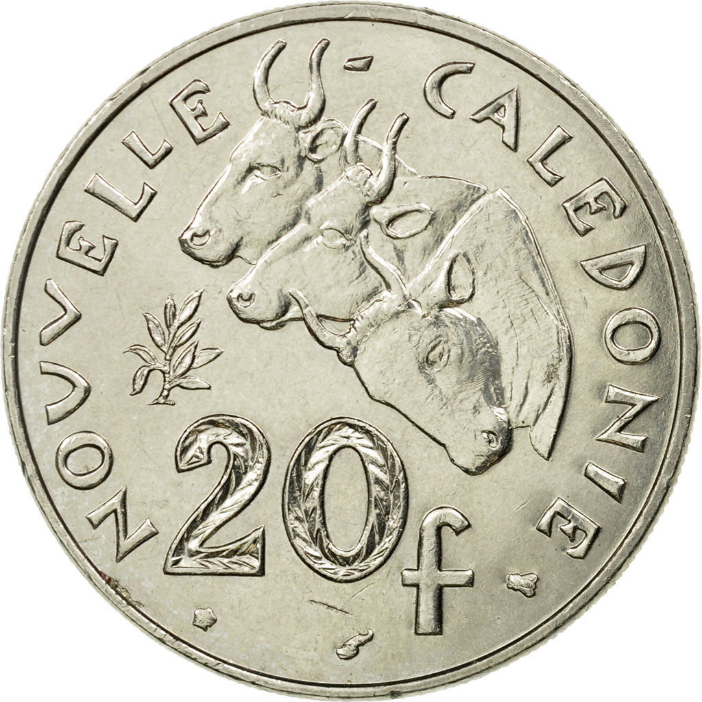 Coin, New Caledonia, 20 Francs, 1996, Paris, EF(40-45), Nickel, KM:12