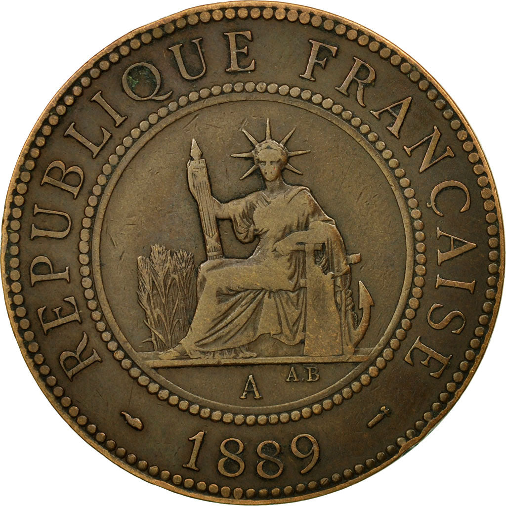 Coin, FRENCH INDO-CHINA, Cent, 1889, Paris, EF(40-45), Bronze, KM:1