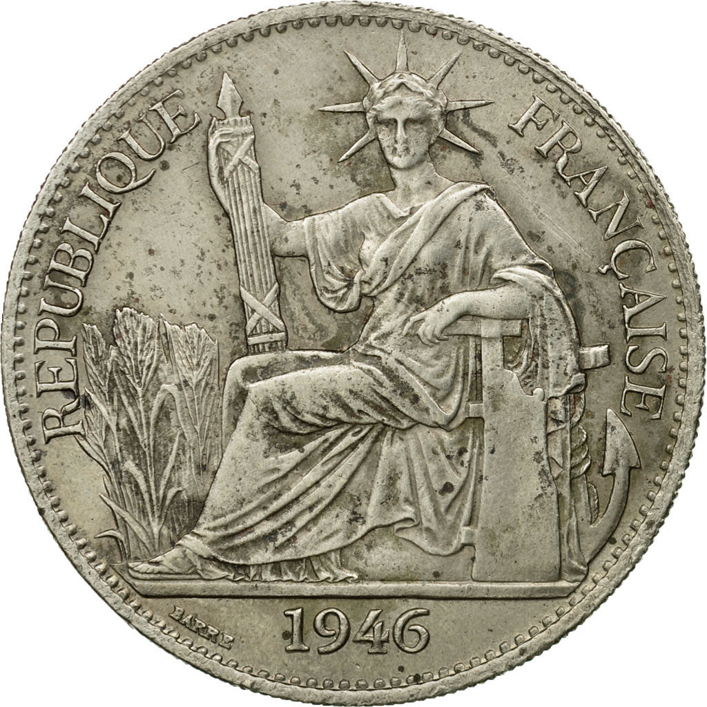 Coin, FRENCH INDO-CHINA, 50 Cents, 1946, Paris, EF(40-45), Copper-nickel, KM:31
