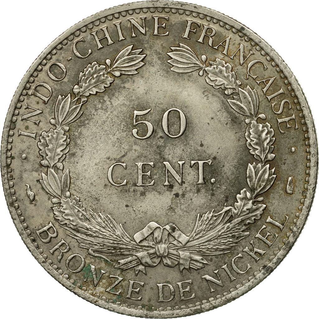 Coin, FRENCH INDO-CHINA, 50 Cents, 1946, Paris, EF(40-45), Copper-nickel, KM:31