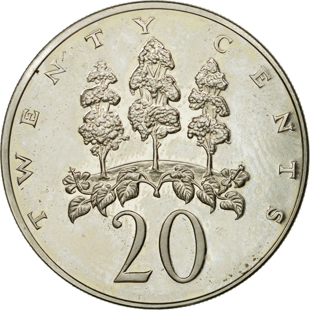 Coin, Jamaica, Elizabeth II, 20 Cents, 1974, Franklin Mint, USA, EF(40-45)