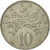 Moneda, Jamaica, Elizabeth II, 10 Cents, 1986, Franklin Mint, MBC, Cobre -