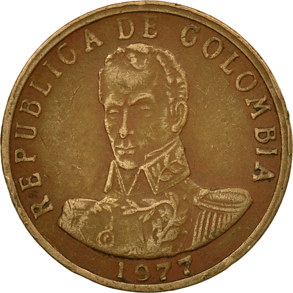Coin, Colombia, 2 Pesos, 1977, VF(30-35), Bronze, KM:263