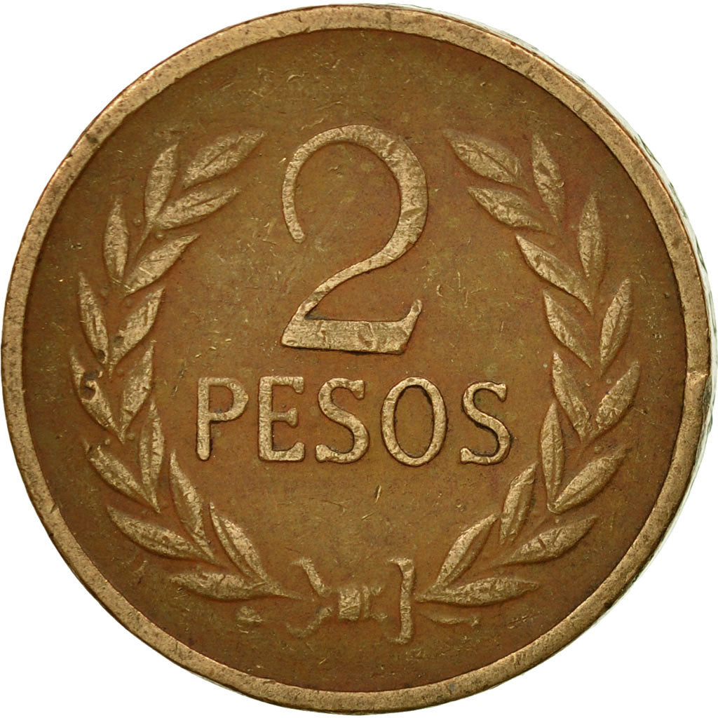 Coin, Colombia, 2 Pesos, 1977, VF(30-35), Bronze, KM:263