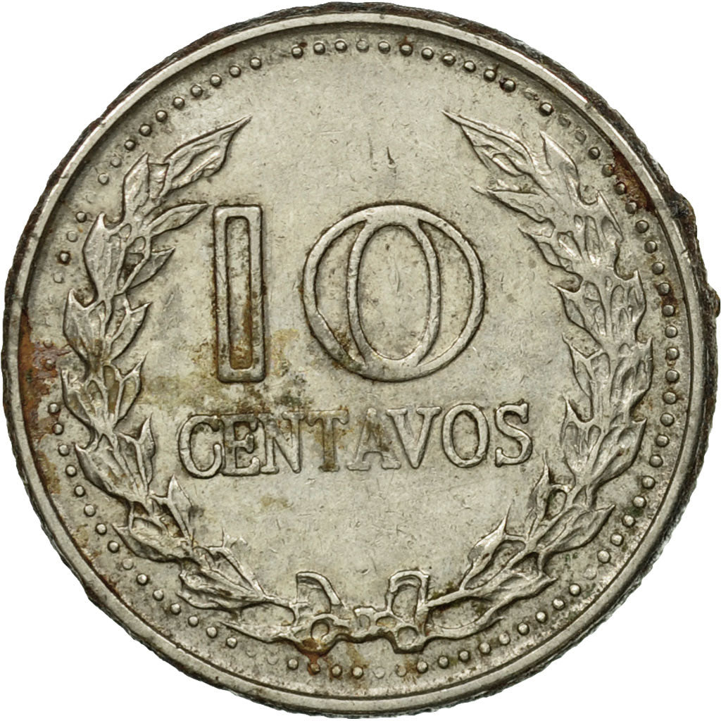 Moneda, Colombia, 10 Centavos, 1969, MBC, Níquel recubierto de acero, KM:226