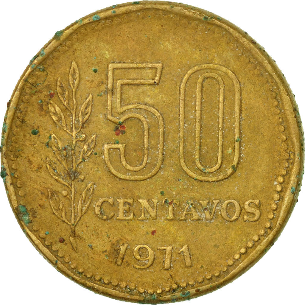 Moneta, Argentina, 50 Centavos, 1971, BB, Alluminio-bronzo, KM:68