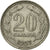Moneda, Argentina, 20 Centavos, 1957, MBC, Níquel recubierto de acero, KM:55