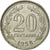 Moneta, Argentina, 20 Centavos, 1958, BB, Acciaio ricoperto in nichel, KM:55