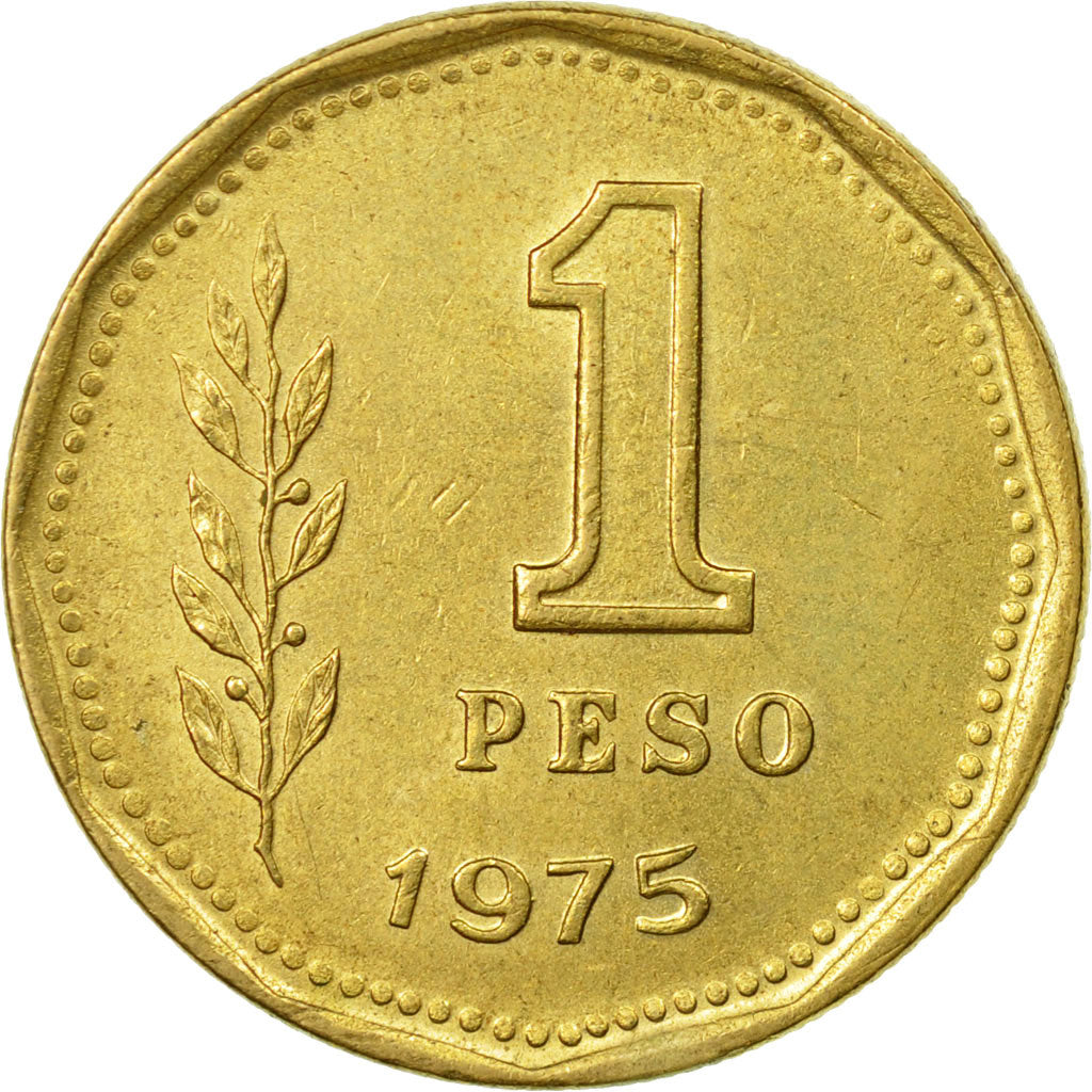Coin, Argentina, Peso, 1975, EF(40-45), Aluminum-Bronze, KM:69
