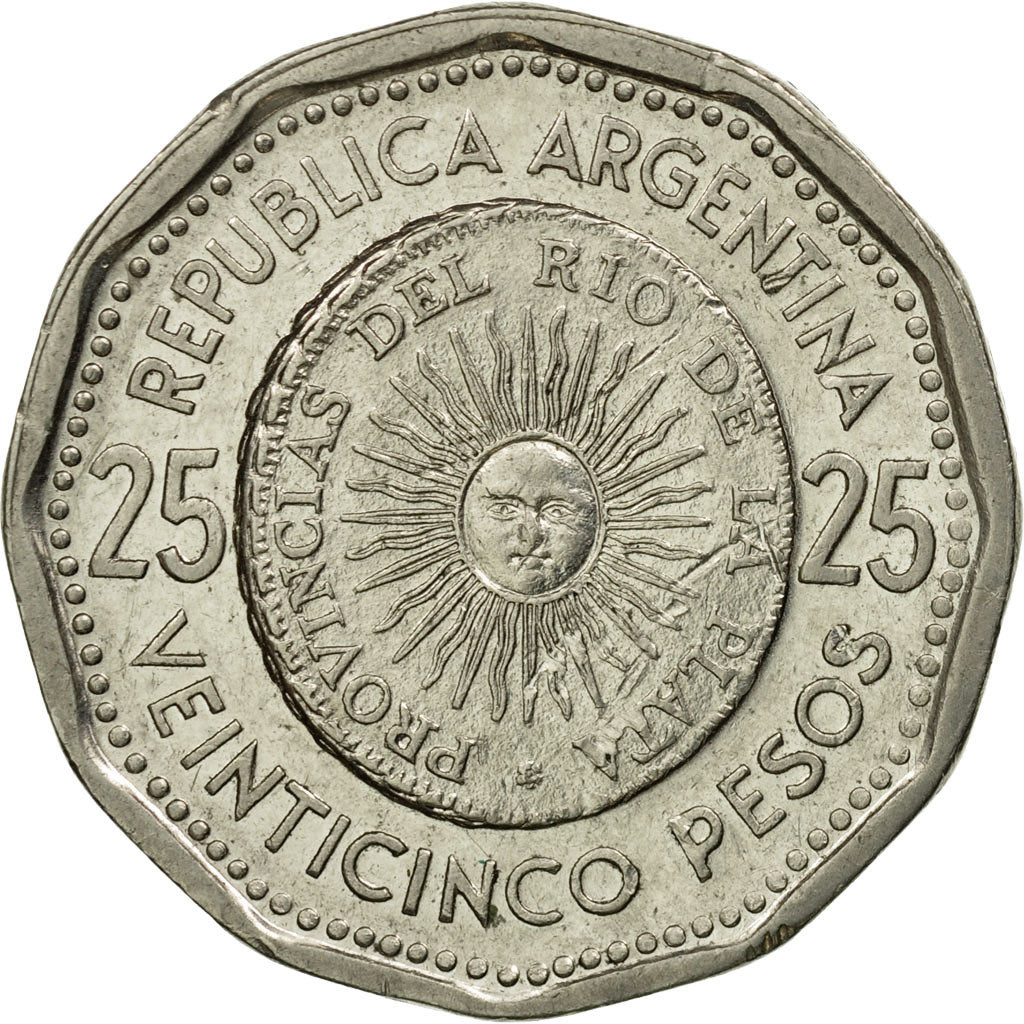 Coin, Argentina, 25 Pesos, 1966, EF(40-45), Nickel Clad Steel, KM:61