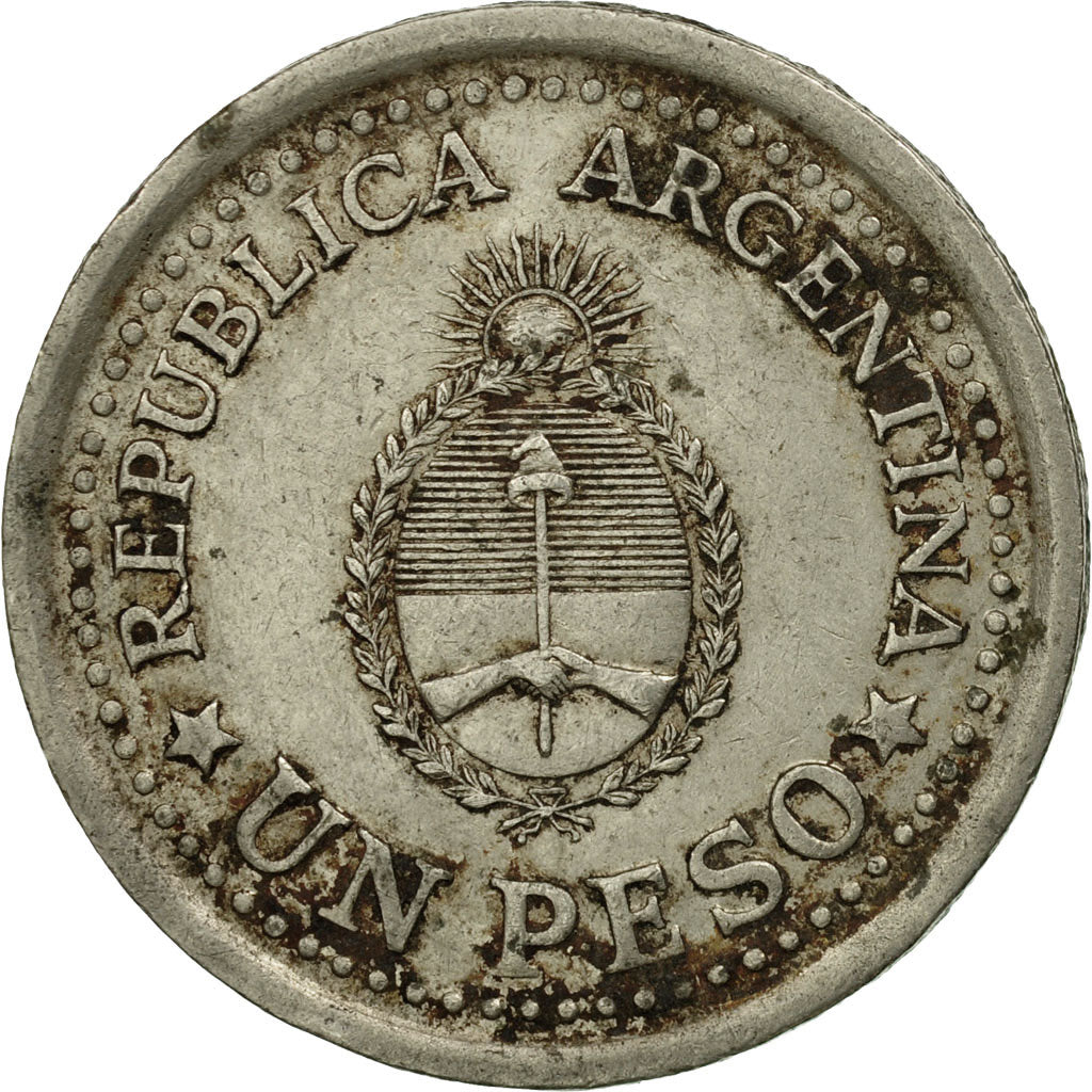 Coin, Argentina, Peso, 1960, VF(30-35), Nickel Clad Steel, KM:58