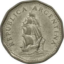 Moneta, Argentina, 5 Pesos, 1967, BB, Acciaio ricoperto in nichel, KM:59