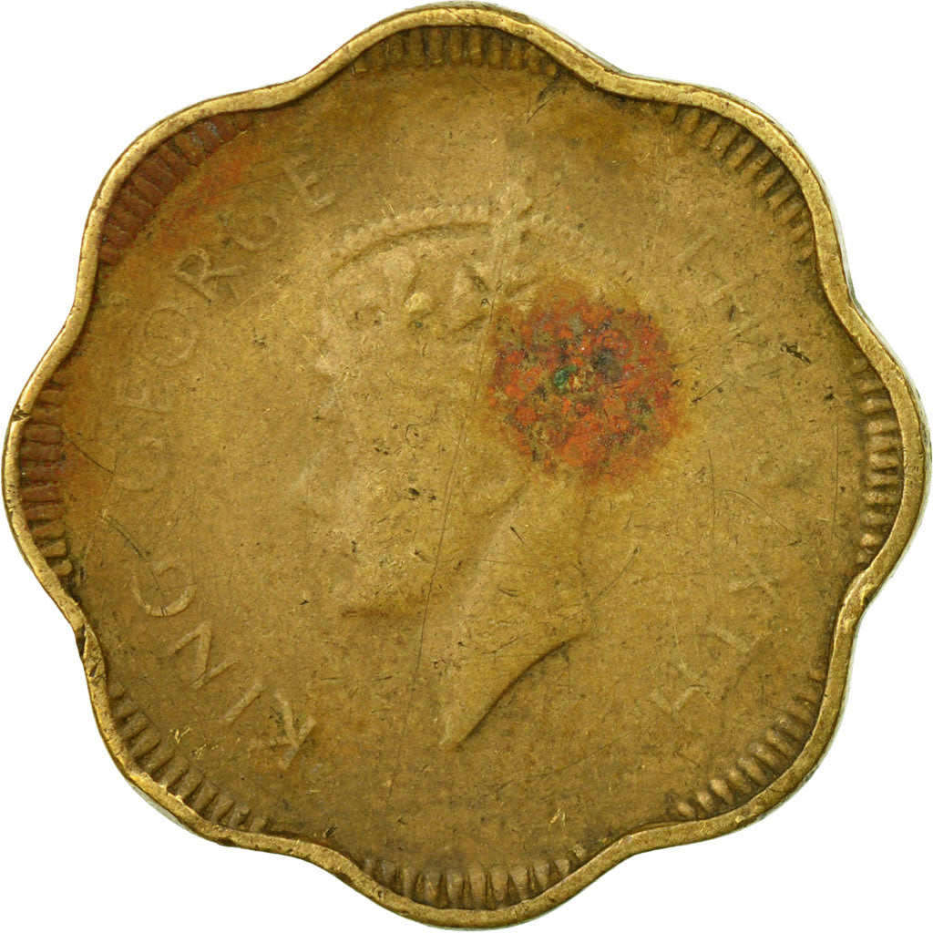 Coin, Ceylon, George VI, 10 Cents, 1951, VF(30-35), Nickel-brass, KM:121