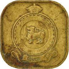 Coin, Ceylon, Elizabeth II, 5 Cents, 1965, VF(30-35), Nickel-brass, KM:129