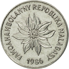 Coin, Madagascar, 2 Francs, 1986, Paris, EF(40-45), Stainless Steel, KM:9