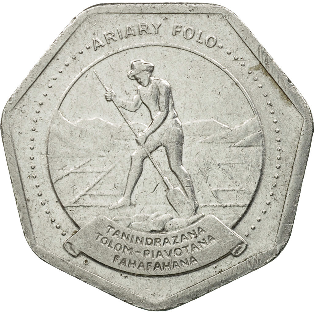 Monnaie, Madagascar, 10 Ariary, 1992, Royal Canadian Mint, TB+, Stainless Steel