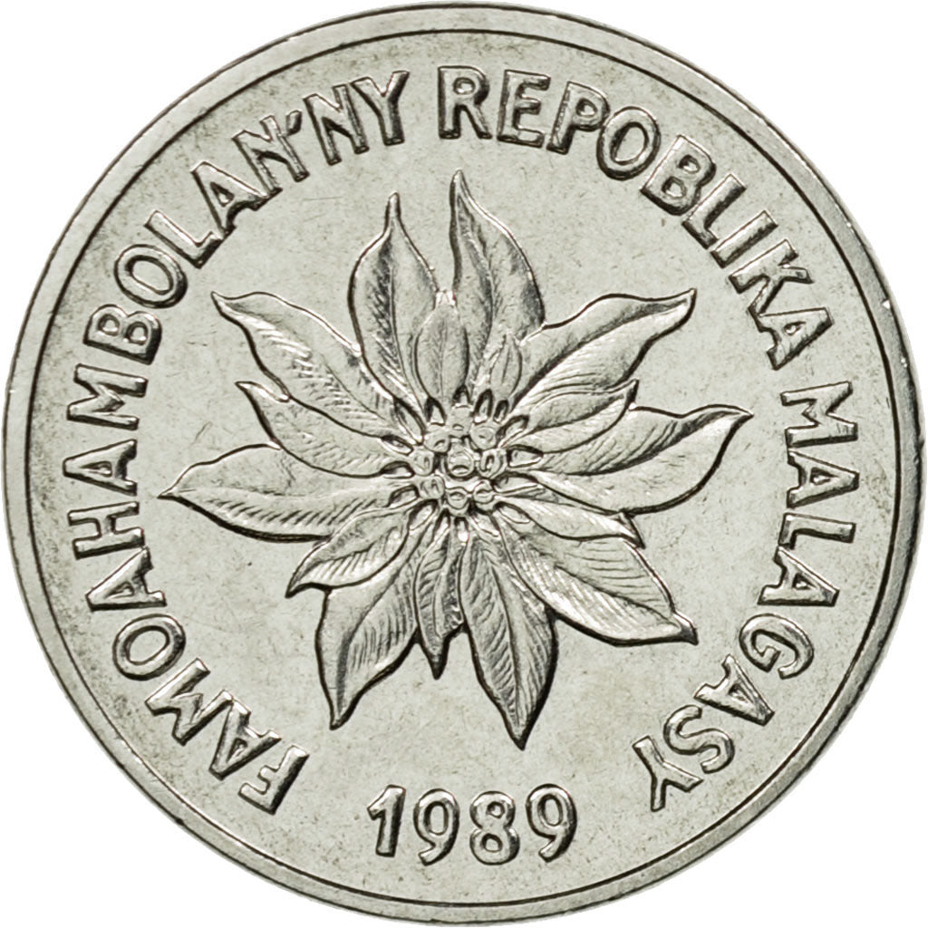 Coin, Madagascar, Franc, 1989, Paris, EF(40-45), Stainless Steel, KM:8