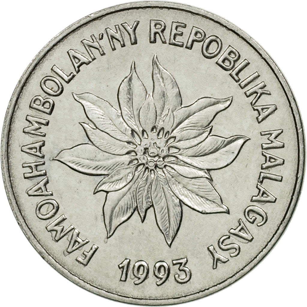Coin, Madagascar, Franc, 1993, Paris, EF(40-45), Stainless Steel, KM:8