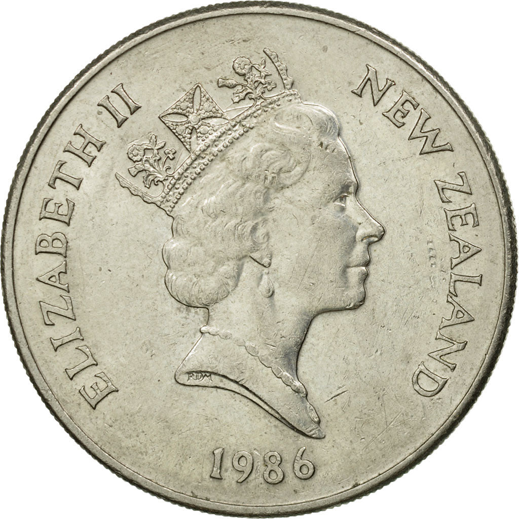 Moneta, Nuova Zelanda, Elizabeth II, 20 Cents, 1986, BB, Rame-nichel, KM:62