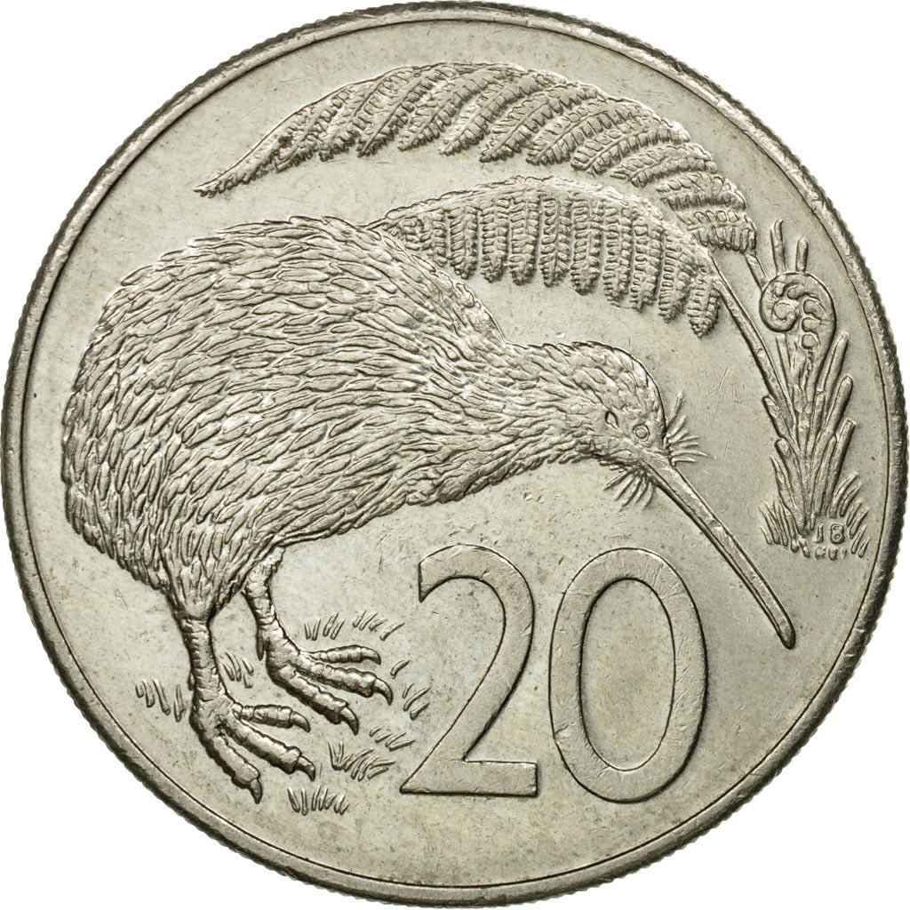 Moneta, Nuova Zelanda, Elizabeth II, 20 Cents, 1986, BB, Rame-nichel, KM:62