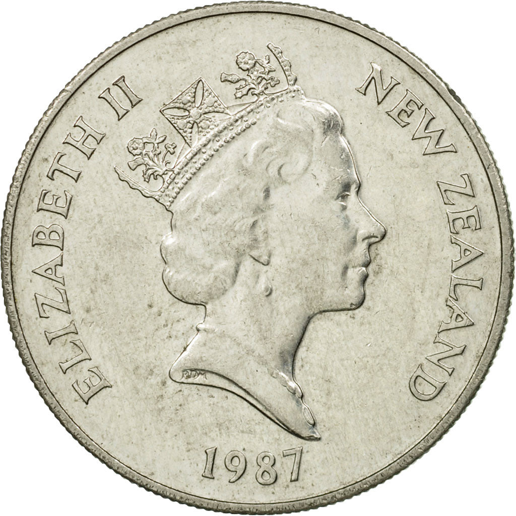 Münze, Neuseeland, Elizabeth II, 10 Cents, 1987, SS, Copper-nickel, KM:61