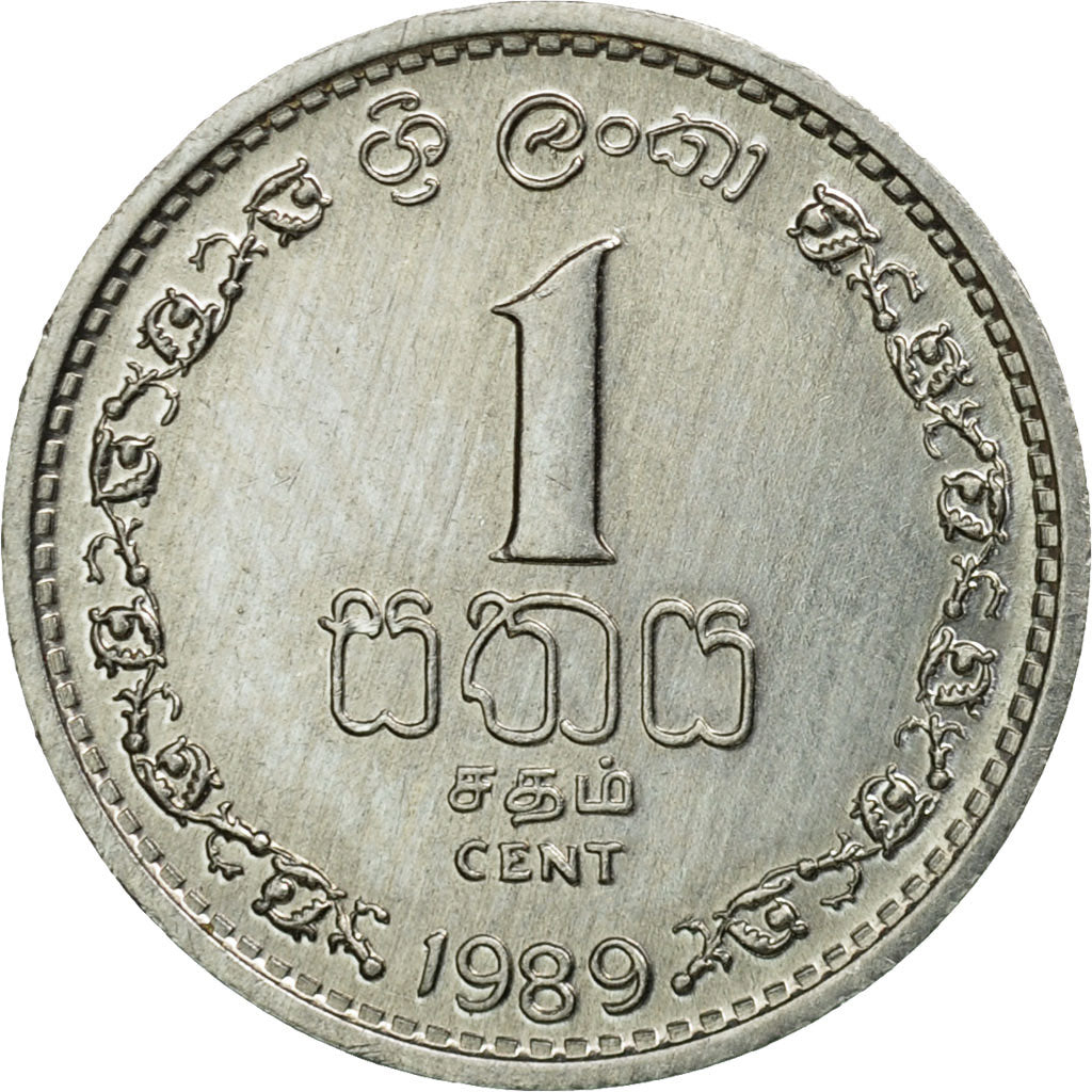 Coin, Sri Lanka, Cent, 1989, EF(40-45), Aluminum, KM:137