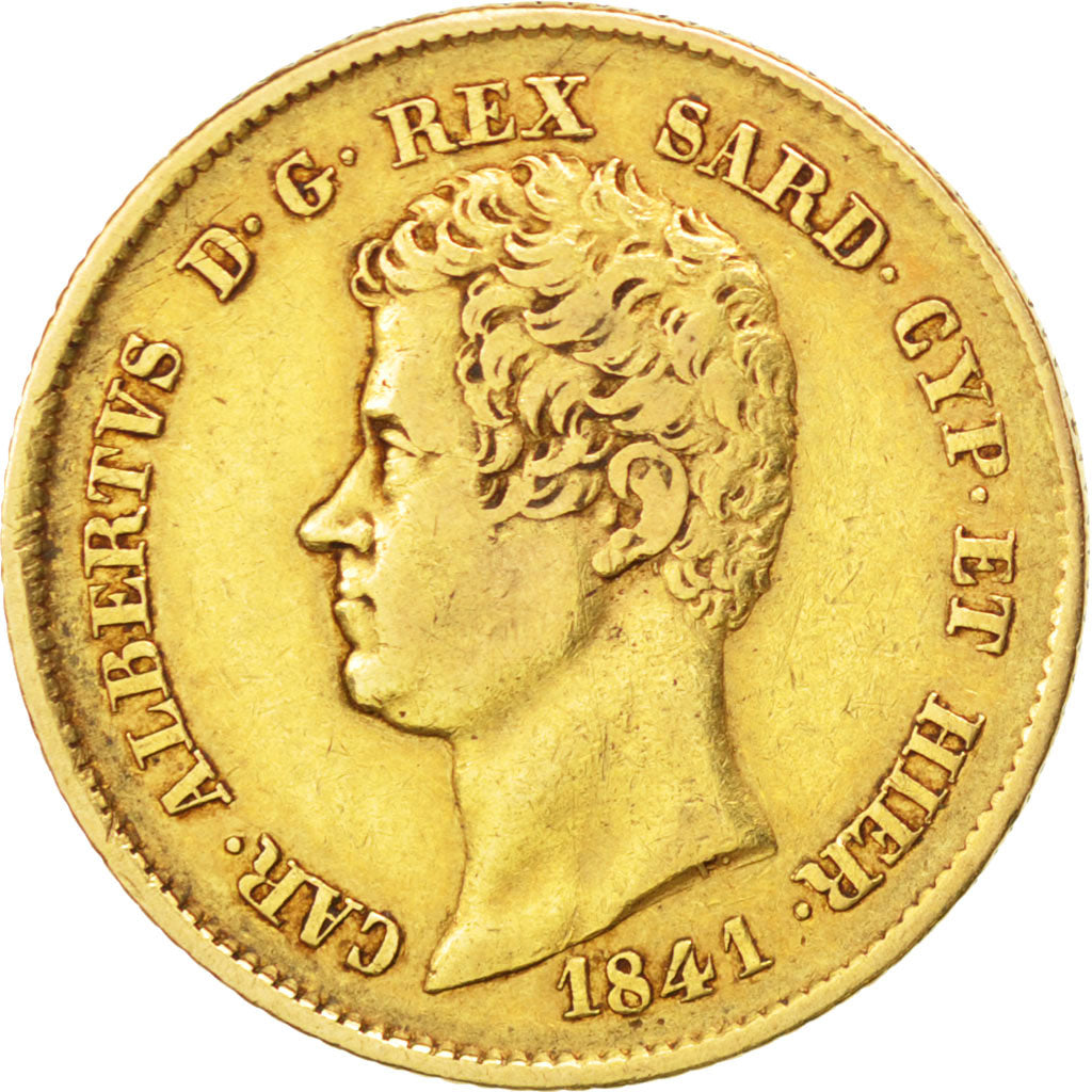 Coin, ITALIAN STATES, SARDINIA, Carlo Alberto, 20 Lire, 1841, Genoa, EF(40-45)