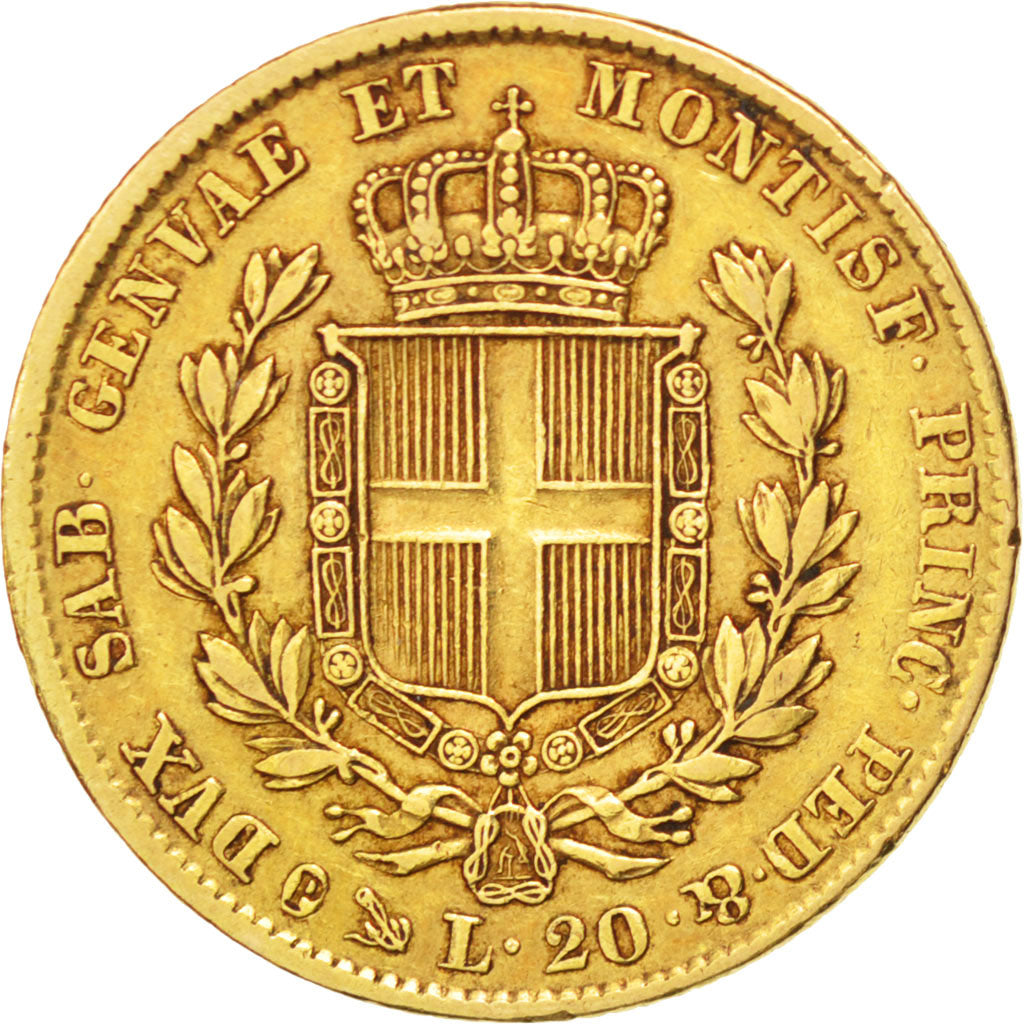Coin, ITALIAN STATES, SARDINIA, Carlo Alberto, 20 Lire, 1841, Genoa, EF(40-45)