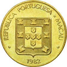 Coin, Macau, 10 Avos, 1982, EF(40-45), Brass, KM:20