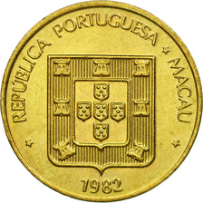 Coin, Macau, 20 Avos, 1982, EF(40-45), Brass, KM:21