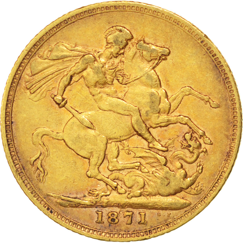 Grande Bretagne, Victoria, Souverain 1871, KM 752