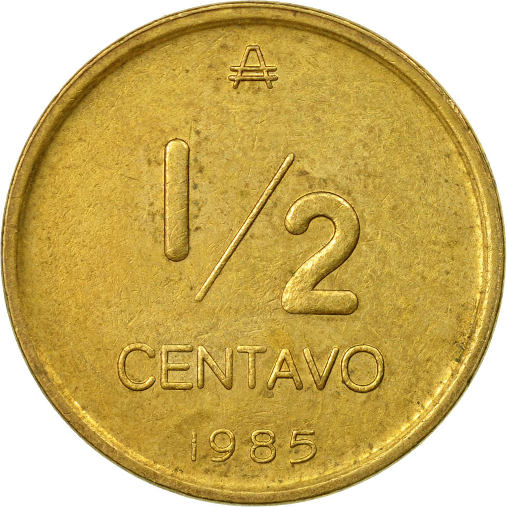 Coin, Argentina, 1/2 Centavo, 1985, EF(40-45), Brass, KM:95