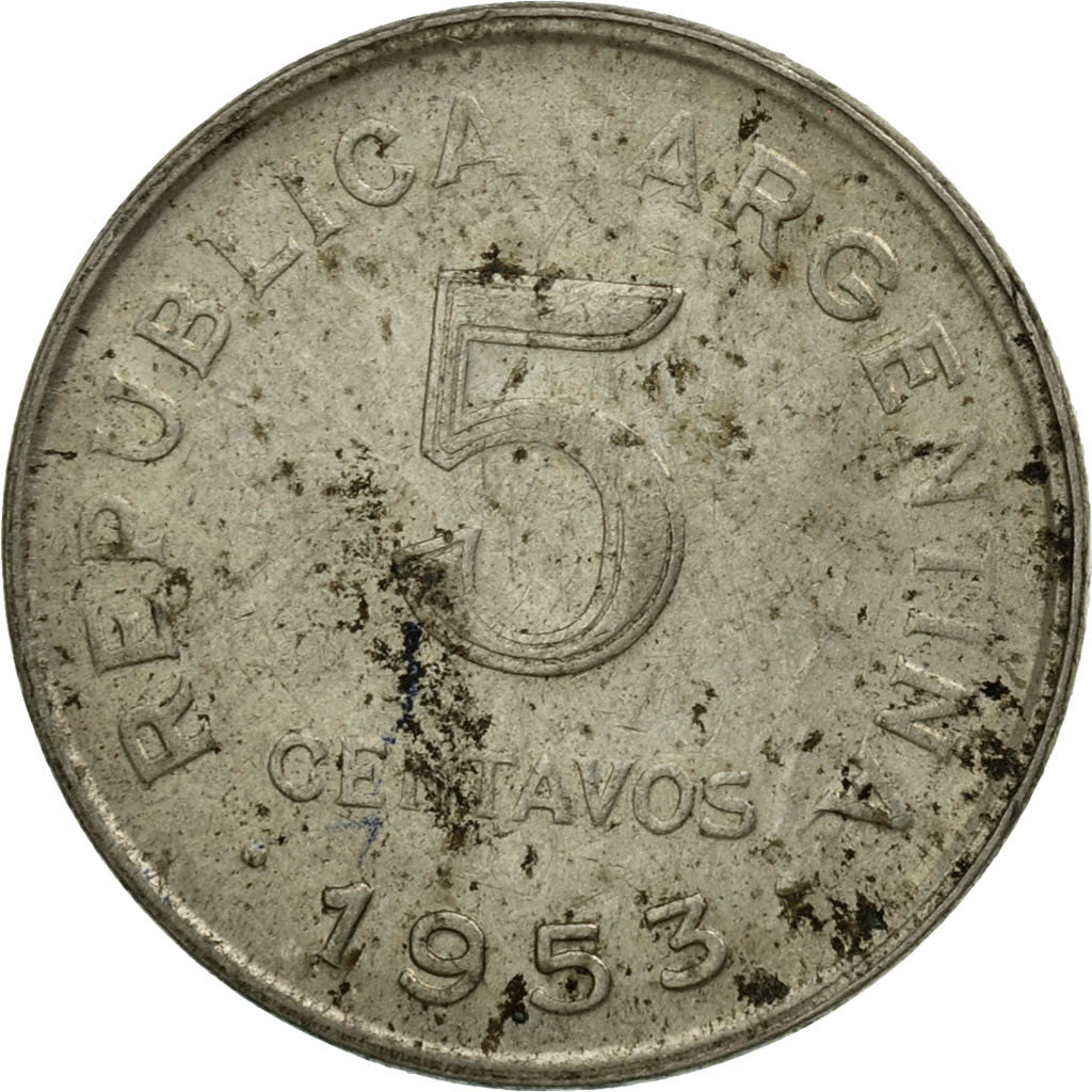 Coin, Argentina, 5 Centavos, 1953, EF(40-45), Copper-nickel, KM:46