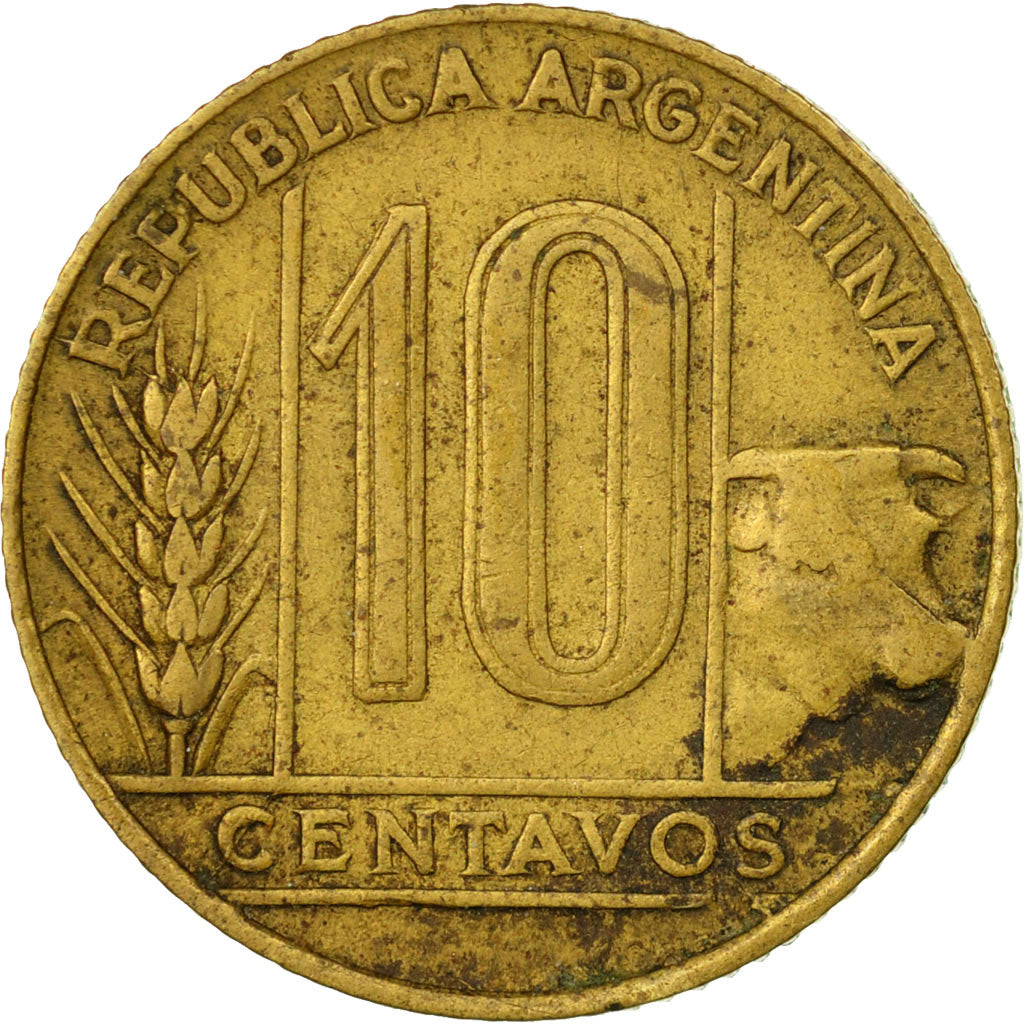 Moneta, Argentina, 10 Centavos, 1949, MB+, Alluminio-bronzo, KM:41