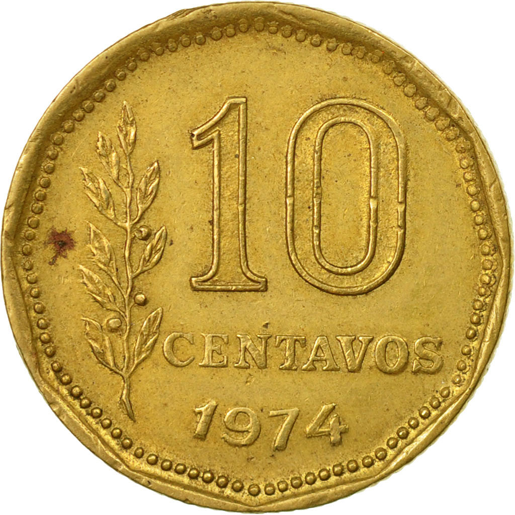 Moneta, Argentina, 10 Centavos, 1974, BB, Alluminio-bronzo, KM:66