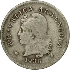 Moneda, Argentina, 10 Centavos, 1938, BC+, Cobre - níquel, KM:35