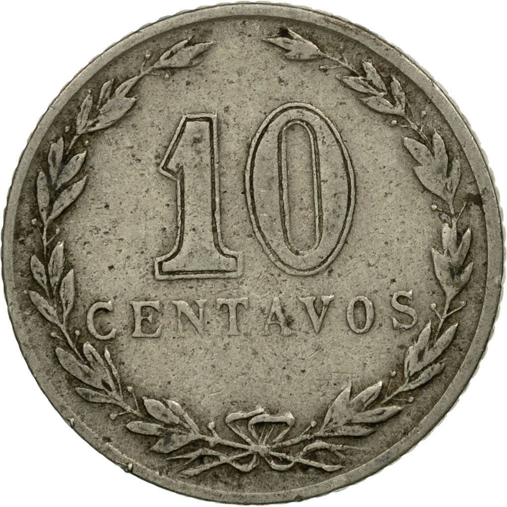 Moneda, Argentina, 10 Centavos, 1938, BC+, Cobre - níquel, KM:35