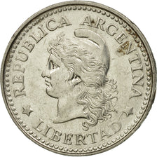 Coin, Argentina, 10 Centavos, 1957, EF(40-45), Nickel Clad Steel, KM:54
