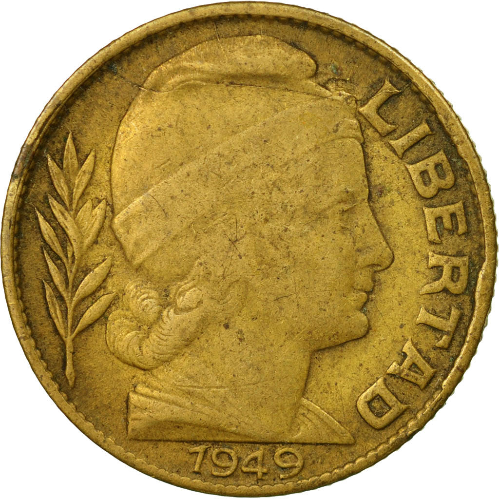 Coin, Argentina, 20 Centavos, 1949, VF(30-35), Aluminum-Bronze, KM:42