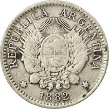 Moneda, Argentina, 10 Centavos, 1882, BC+, Plata, KM:26
