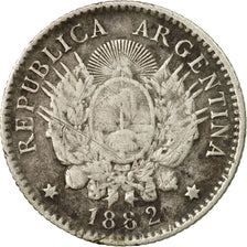 Coin, Argentina, 10 Centavos, 1882, VF(20-25), Silver, KM:26
