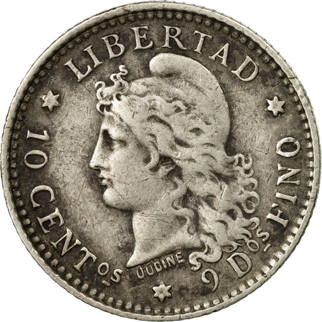 Coin, Argentina, 10 Centavos, 1882, VF(20-25), Silver, KM:26